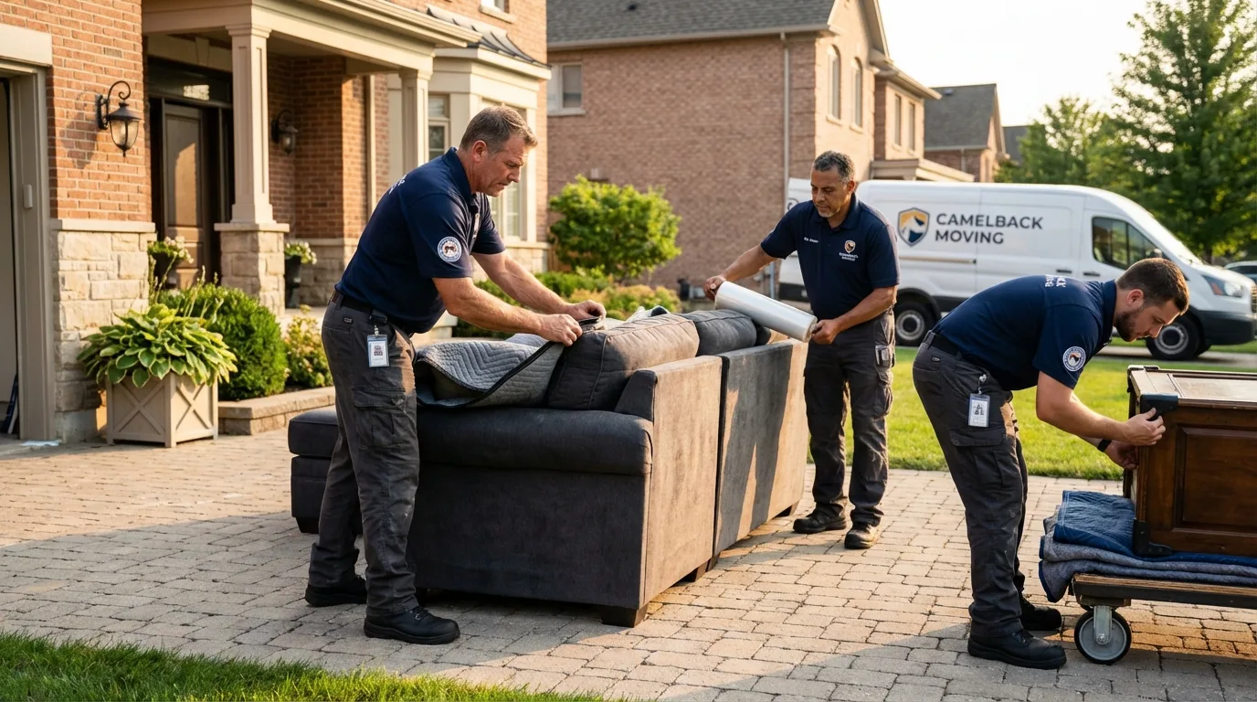 Large estate moving crew wrapping furniture in Imperial Beach, CA