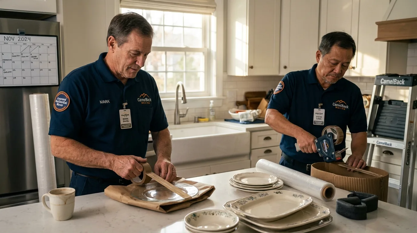 Professional crew packing kitchen dishware in Imperial Beach, CA